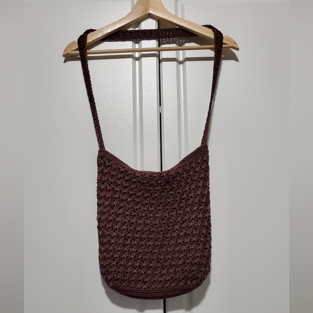 Brown Crochet Shoulder Bag Purse - Picture 3 of 10